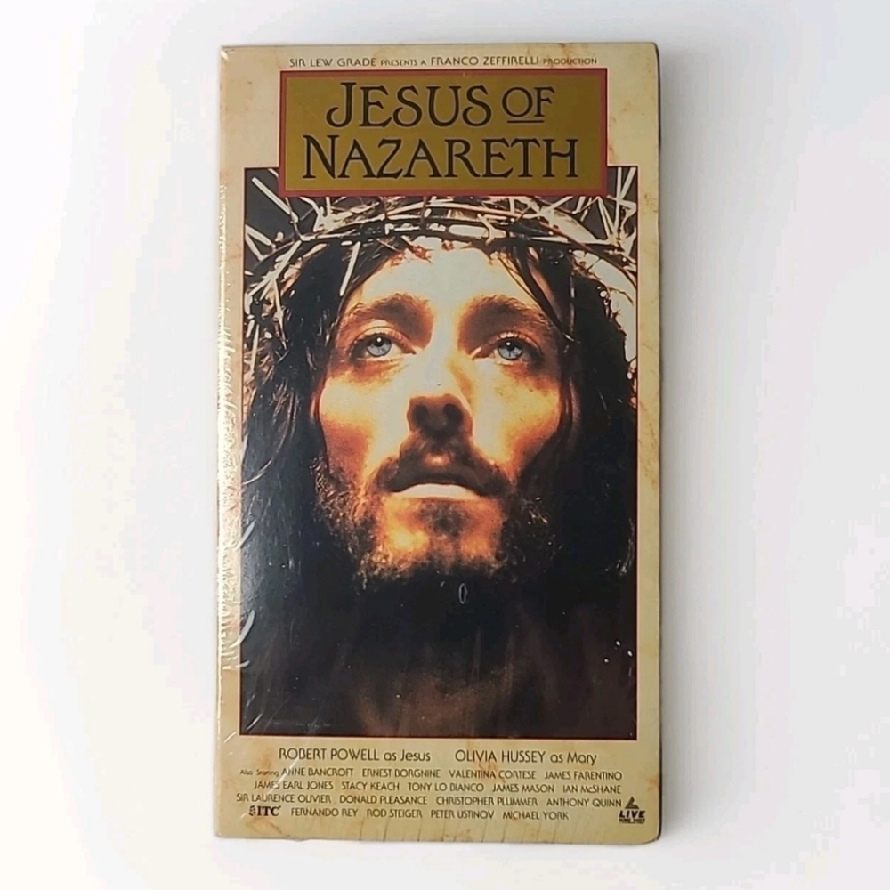Vintage Jesus of Nazareth 1992 Movie 3 VHS Tapes Box Set Sealed Christ Bible 90s